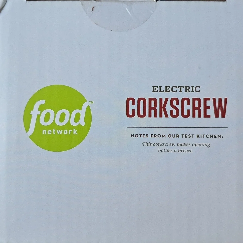 Food Network NEW Electric Corkscrew Red Cordless Wine Opener with Charging Stand